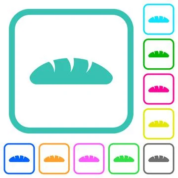 Bread vivid colored flat icons Stock Illustration