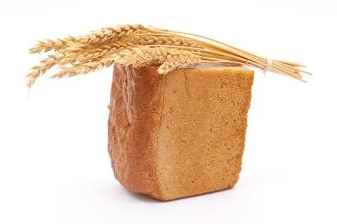 Bread with wheat and ears Stock Photos