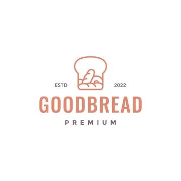 Bread wheat breakfast nutrition line logo design vector icon illustration t.. Stock Illustration