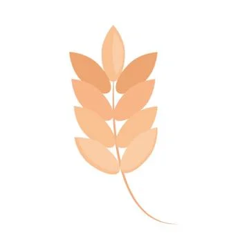 Bread wheat cereal menu bakery food product flat style icon Stock Illustration