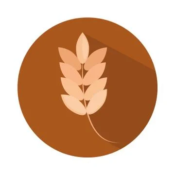 Bread wheat cereal menu bakery food product block and flat icon Stock Illustration