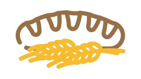 Bread wheat ears color icon animation Stock Footage 327270376