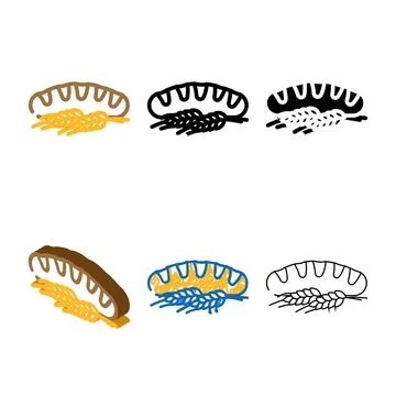 Bread wheat ears color mix icon vector Stock Illustration