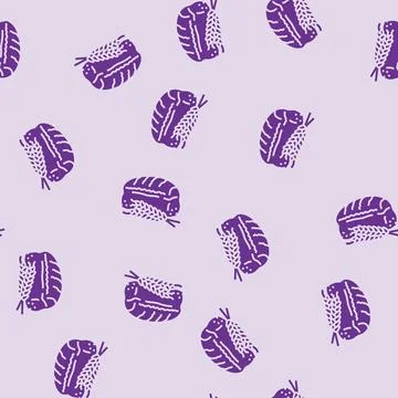 Bread wheat ears glyph seamless pattern Illustrazione stock