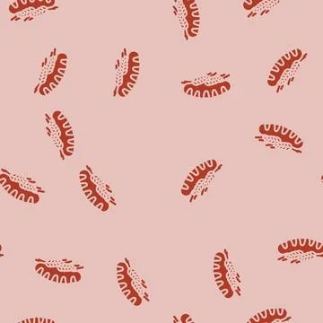 Bread wheat ears glyph vector seamless pattern Stock Illustration