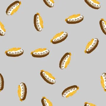Bread wheat ears isometric icon seamless pattern Stock Illustration