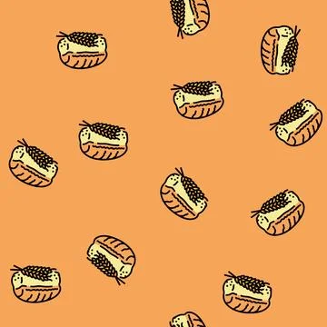 Bread wheat ears vector seamless pattern Illustrazione stock