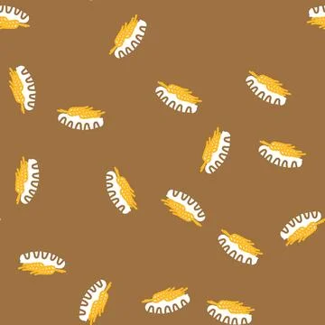 Bread wheat ears vector seamless pattern Illustrazione stock