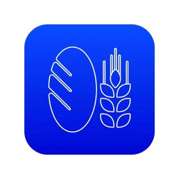 Bread wheat icon blue Stock Illustration