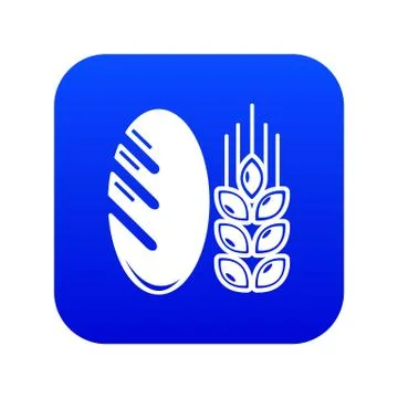 Bread wheat icon blue vector 스톡 일러스트
