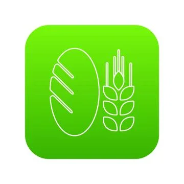 Bread wheat icon green Illustrazione stock