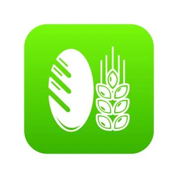 Bread wheat icon green Illustrazione stock