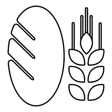 Bread wheat icon , outline style Stock Illustration