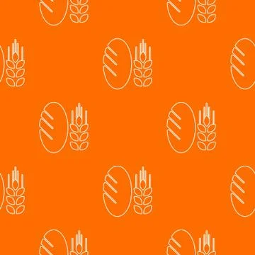 Bread wheat pattern orange Stock Illustration