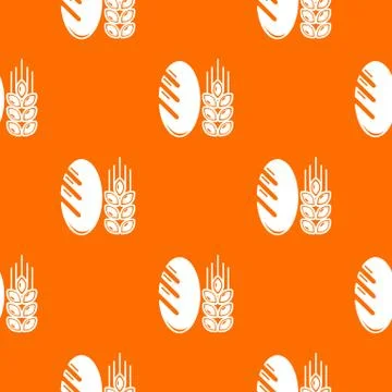 Bread wheat pattern orange 스톡 일러스트