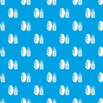 Bread wheat pattern seamless blue Stock Illustration