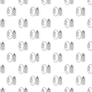 Bread wheat pattern vector seamless Illustrazione stock