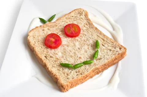 Bread wheat straw as a smiley face. Foto stock