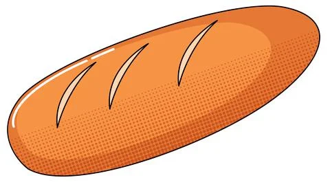 Bread on white background Stock Illustration