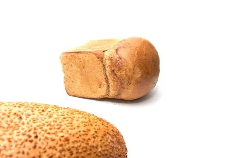 Bread on a white background Stock Photos