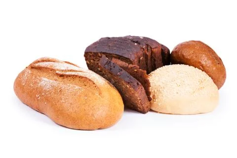 Bread on a white background Stockfoto's