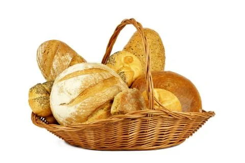 Bread on white background Stock Photos
