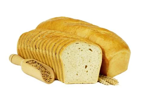 Bread on white background Stock Photos