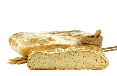 Bread on a white background Stock Photos
