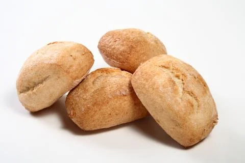 Bread on white background Stock Photos