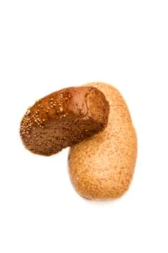 Bread on a white background Stock Photos