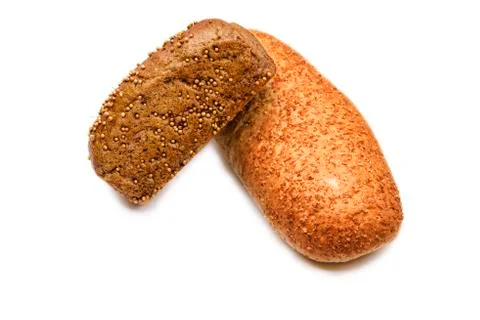 Bread on a white background Stock Photos