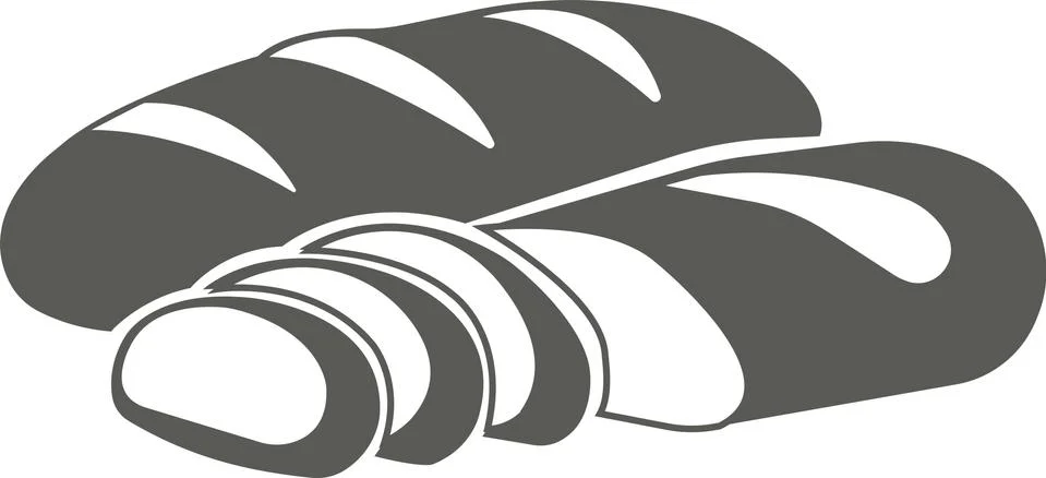 Bread on white background. Vector black and white illustration. Great for labels 스톡 일러스트