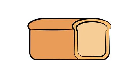 Bread on a white background. vector illustration. loaf of bread for food. glu Stock Illustration