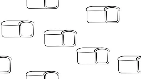 Bread on a white background. vector illustration, pattern. loaf of bread, dra Stockillustratie