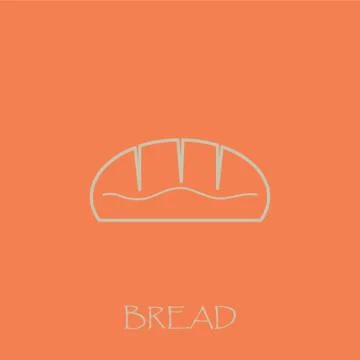 Bread white outline with pink background vector illustration Illustrazione stock
