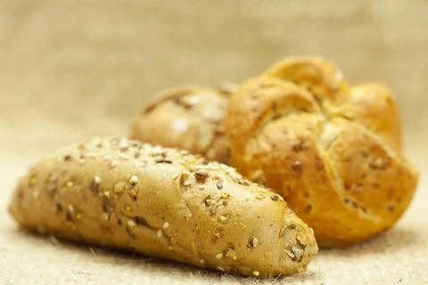 Bread on a wicker mat Foto stock