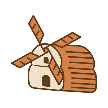 Bread windmill bakery logo  Icon Illustration Brand Identity Stock-Illustration