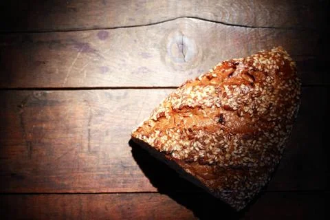 Bread On Wood Stock Photos