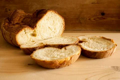 Bread on Wood Stock Photos
