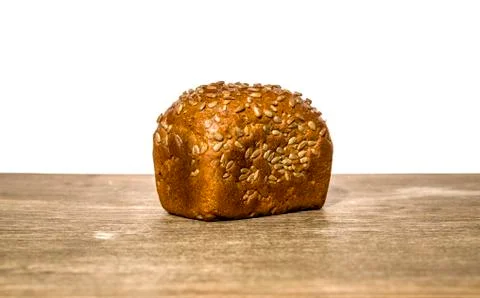 Bread on a wooden background Stock Photos