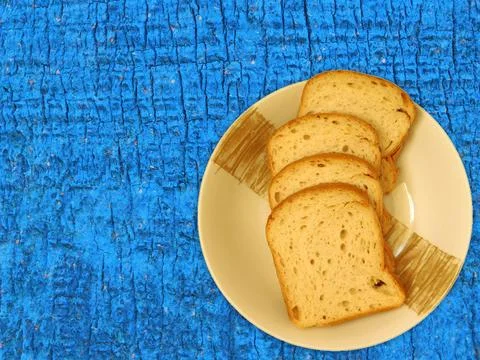 Bread On Wooden Background 스톡 사진
