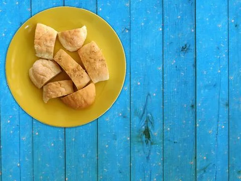 Bread On Wooden Background Foto stock