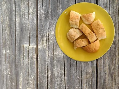 Bread On Wooden Background 스톡 사진
