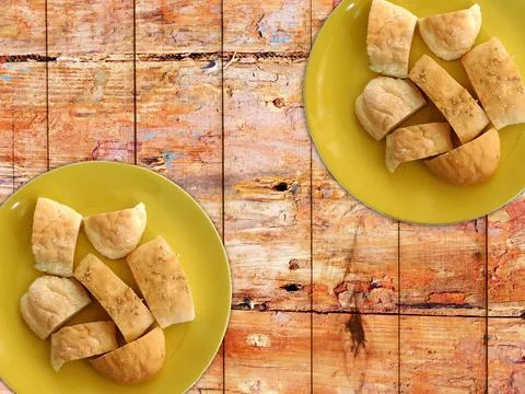 Bread On Wooden Background Foto stock