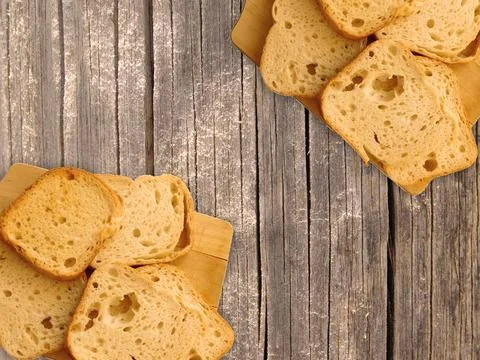 Bread On Wooden Background Foto stock