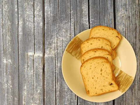 Bread On Wooden Background 스톡 사진