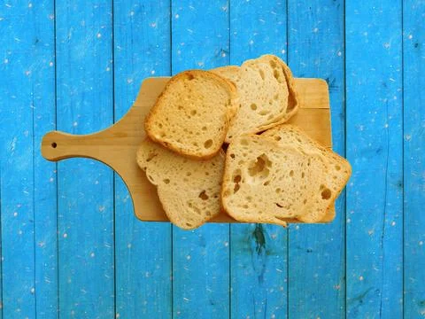 Bread On Wooden Background 스톡 사진