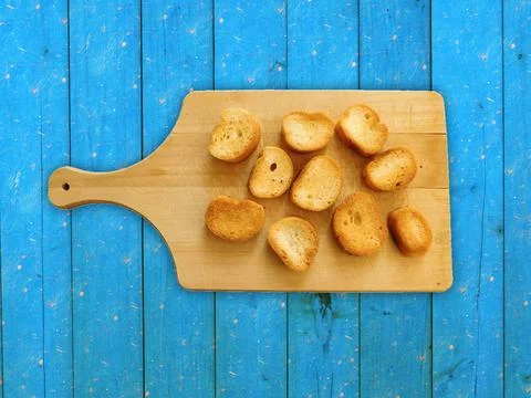 Bread On Wooden Background 스톡 사진