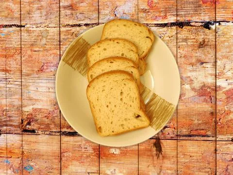 Bread On Wooden Background Foto stock