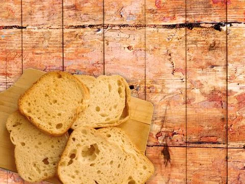 Bread On Wooden Background 스톡 사진